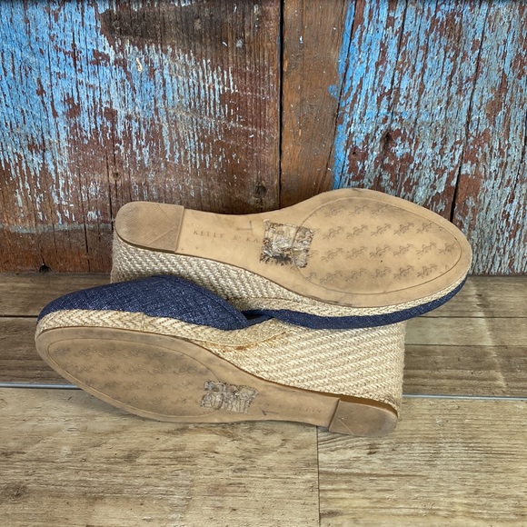 Kelly & Katie Blue Miroven Wedge Jute Sandals - Picture 9 of 10